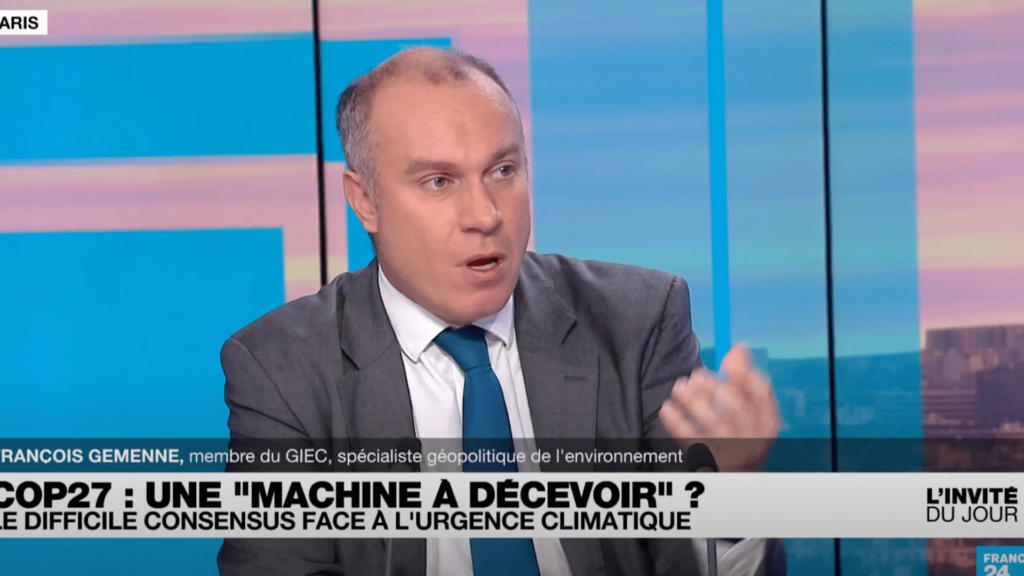Capture vidéo de François GEMENNE pour ©France 24