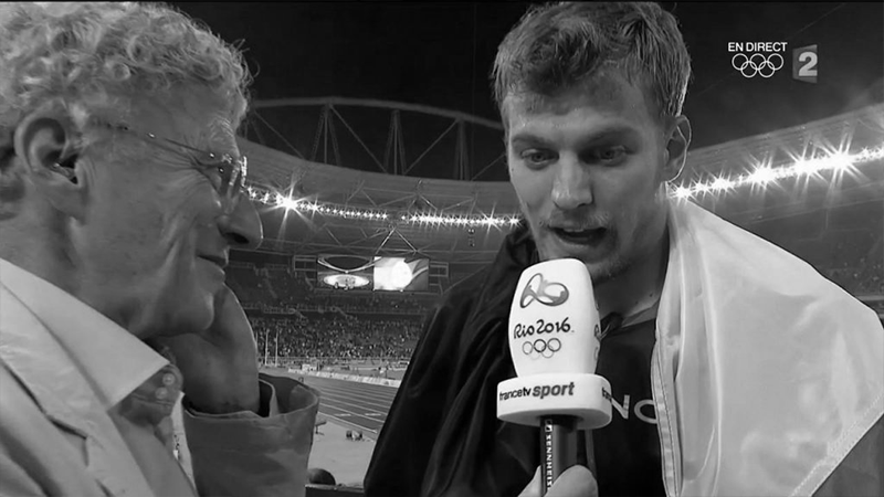 Intervention de Christophe LEMAîTRE pour France 2 ©France 2