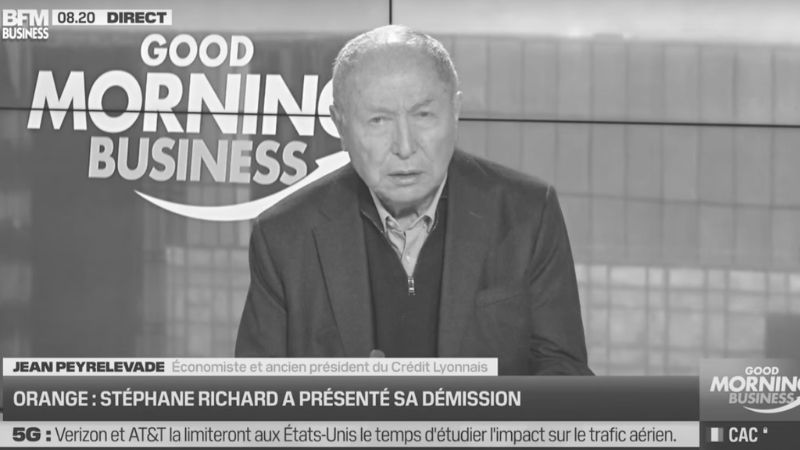 Intervention de Jean PEYRELEVADE pour BFM business ©bfmbusiness