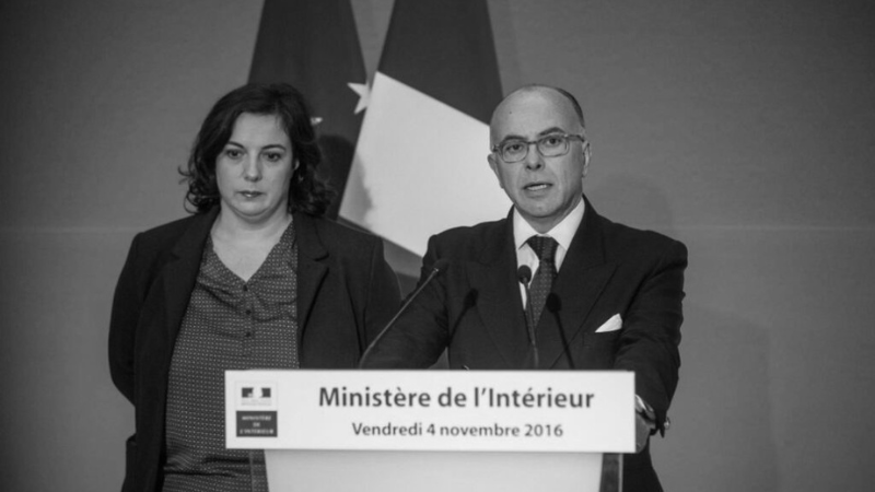 Intervention de Bernard Cazeneuve au Ministère de l'Intérieur Hans Lucas