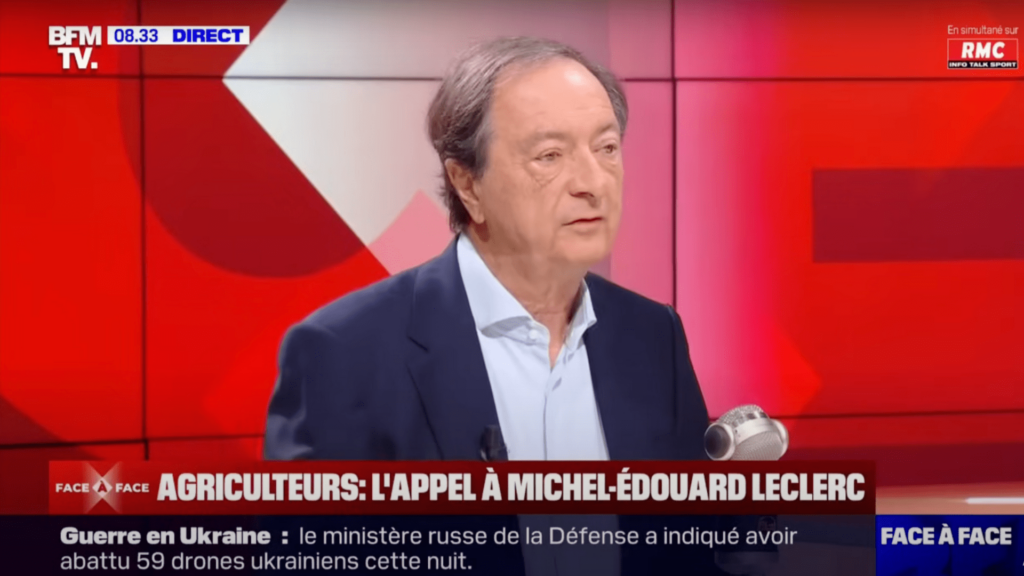 Intervention de Michel-Édouard LECLERC pour un plateau TV ©BFMTV