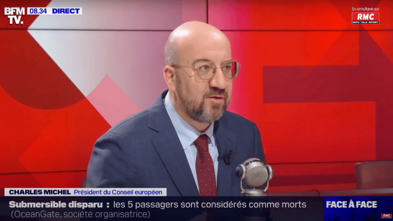 Intervention de Charles MICHEL à une interview sur un plateau TV